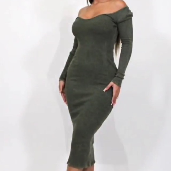 Junie Clothing green ribbed L/S Dress - Picture 10 of 10